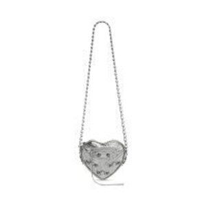 Balenciaga LE CAGOLE HEART Bag Metallic Silver